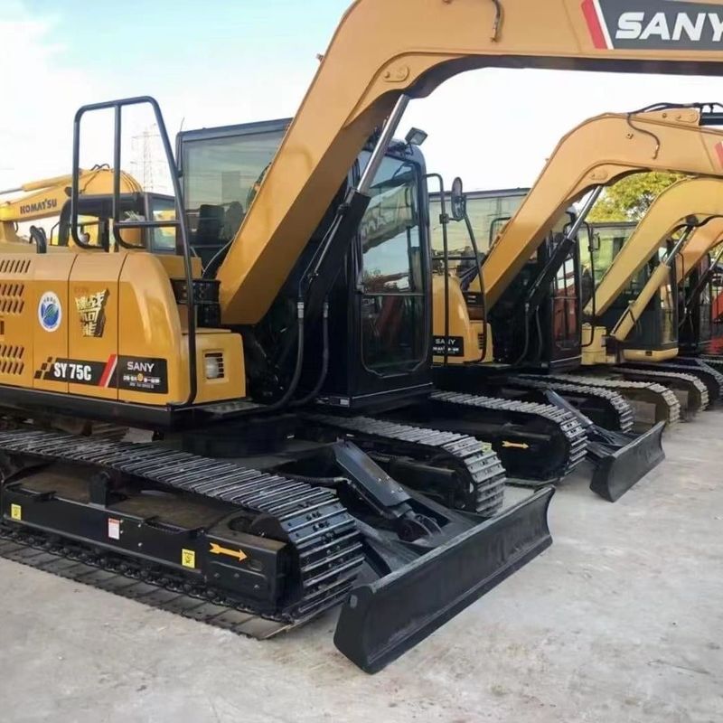 Подержанный SANY Digger SY75 вторая рука 7,5 тонны Малый тип мини-кралер экскаватор
