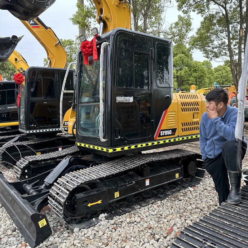 Подержанный SANY Digger SY95C Использованный 9,5тонный мини-экскаватор малого типа
