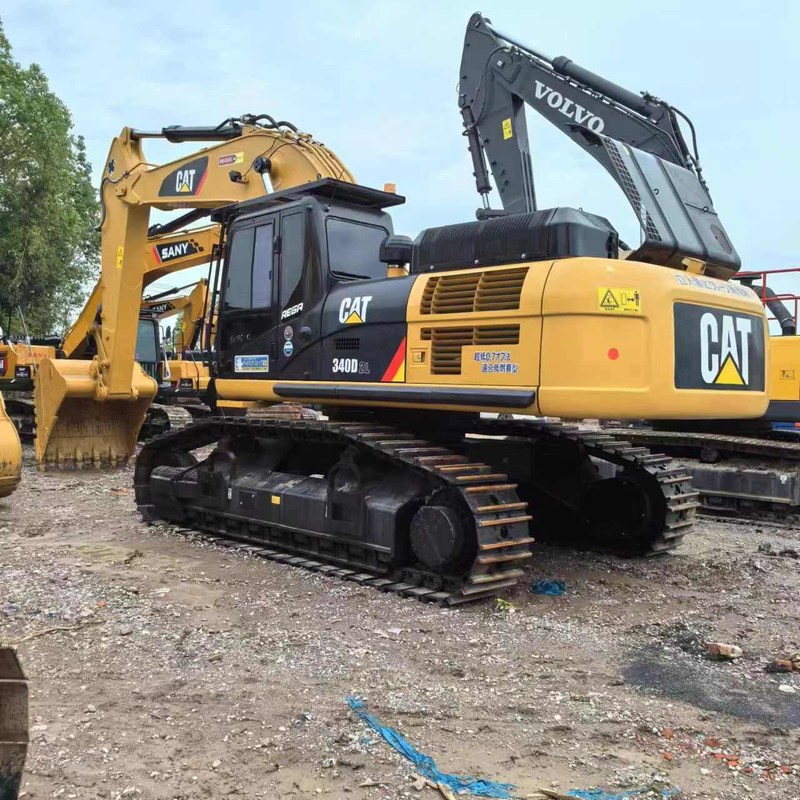 Большой бывший в употреблении экскаватор CAT 340D2 40-тонный гусеничный экскаватор 208 кВт с ковшом 1,9 м3
